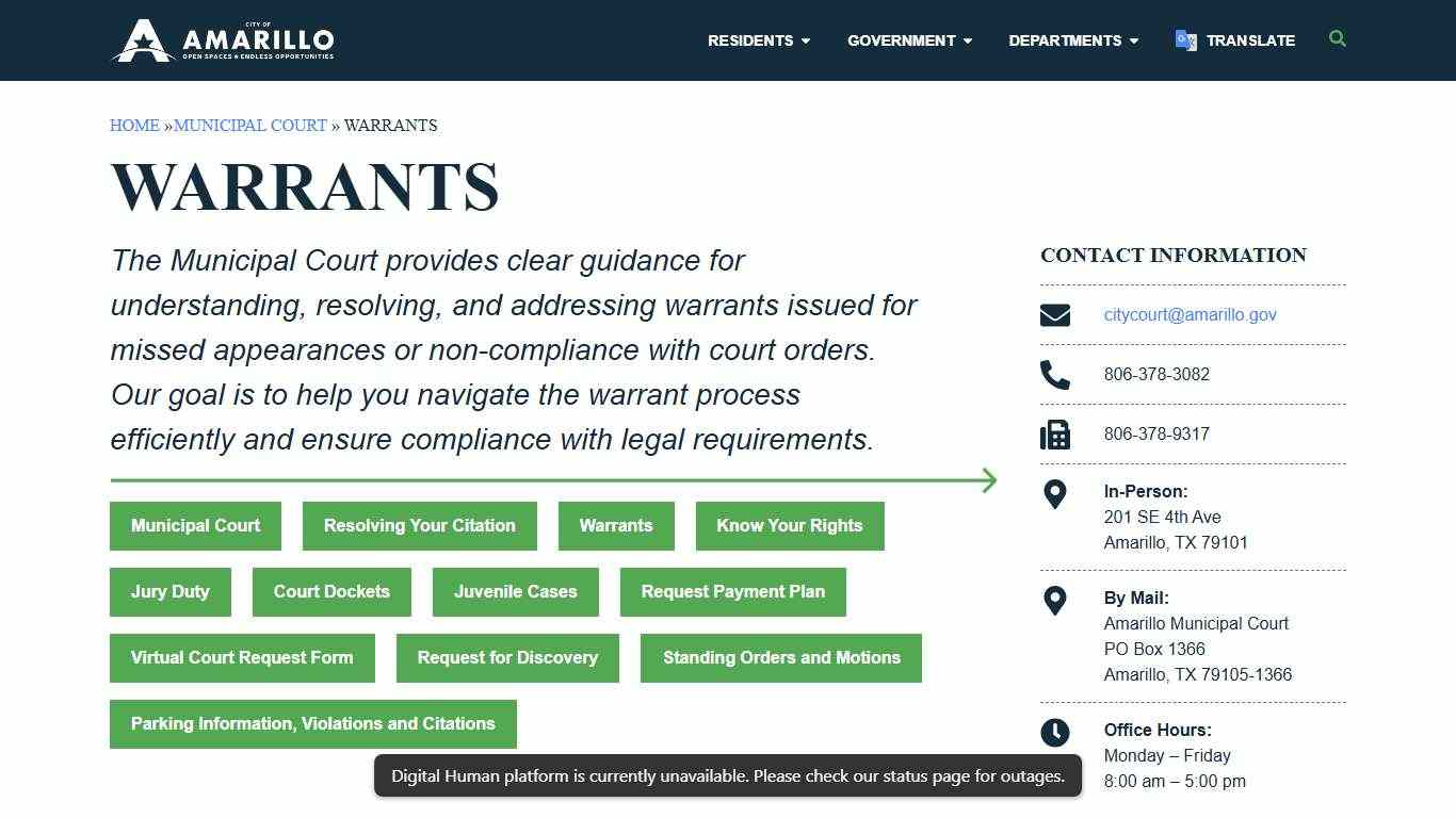 Warrants - City of Amarillo