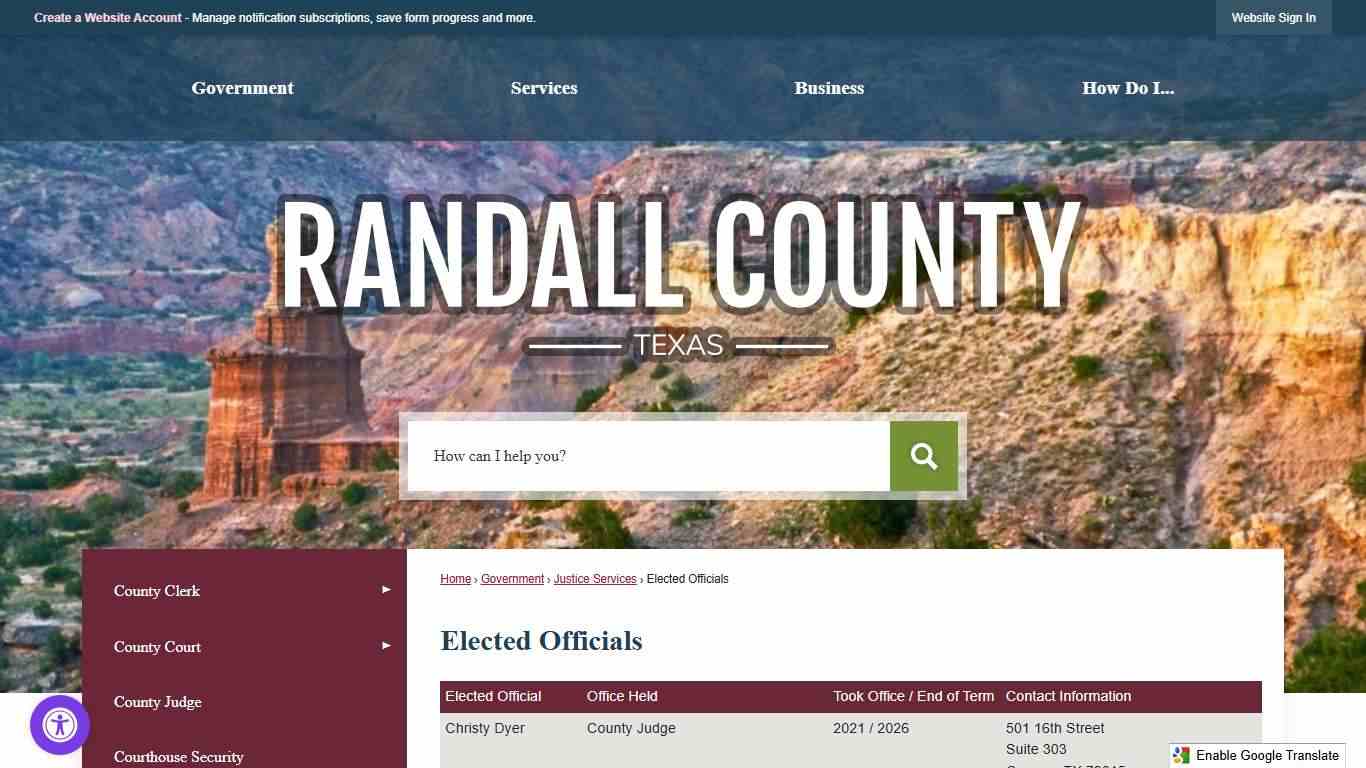 Elected Officials | Randall County, TX